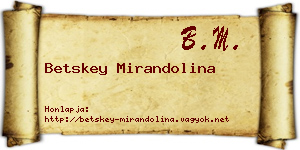 Betskey Mirandolina névjegykártya